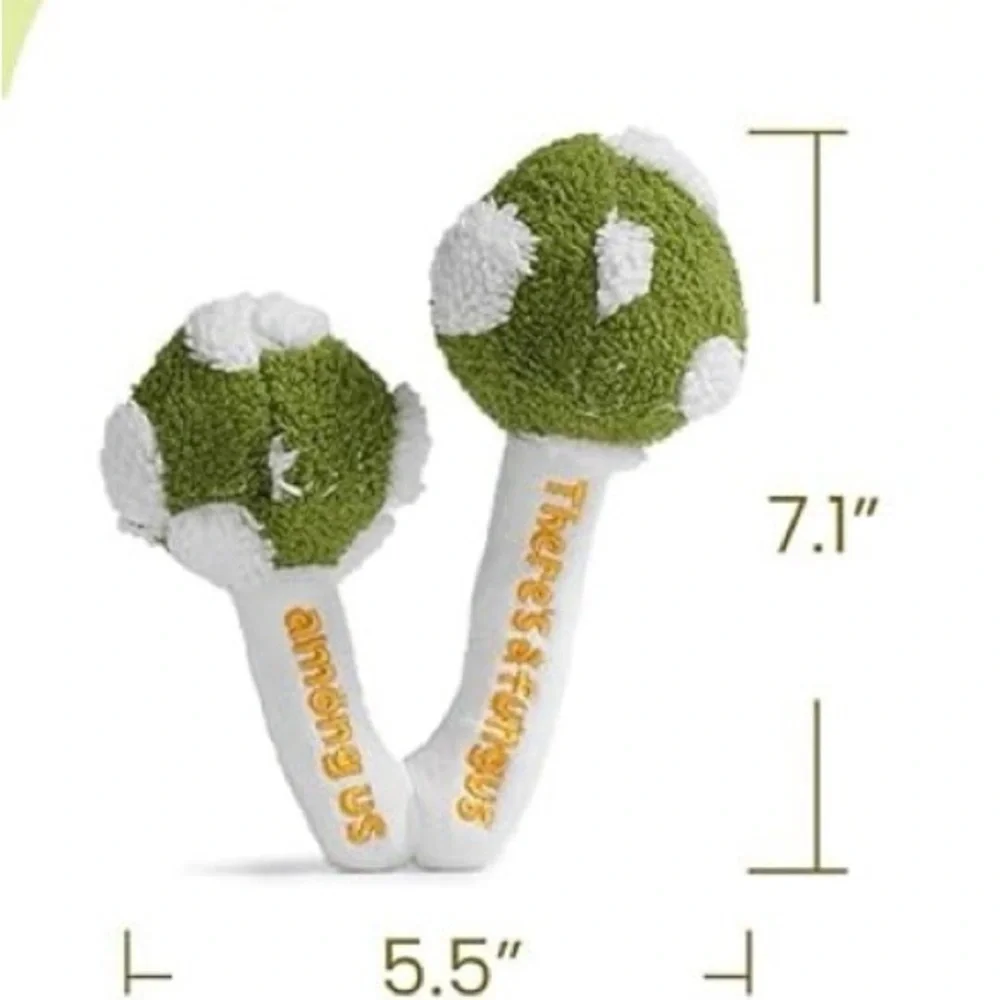 Mushroom Catnip Cat Toys, Catnip & Silvervine Chew Toy, Green Amanita Mushroom
